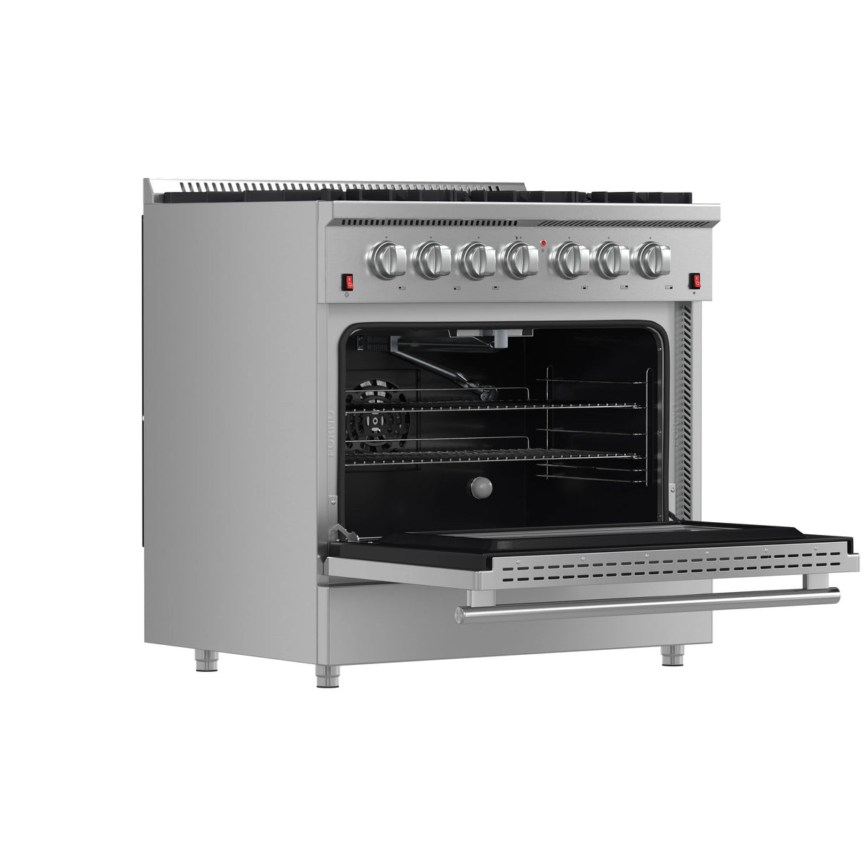 FORNO  Galiano 36-Inch Freestanding Gas Range, Stainless Steel, 6 Burners, Energy Efficient - Stainless Steel (FFSGS624436)