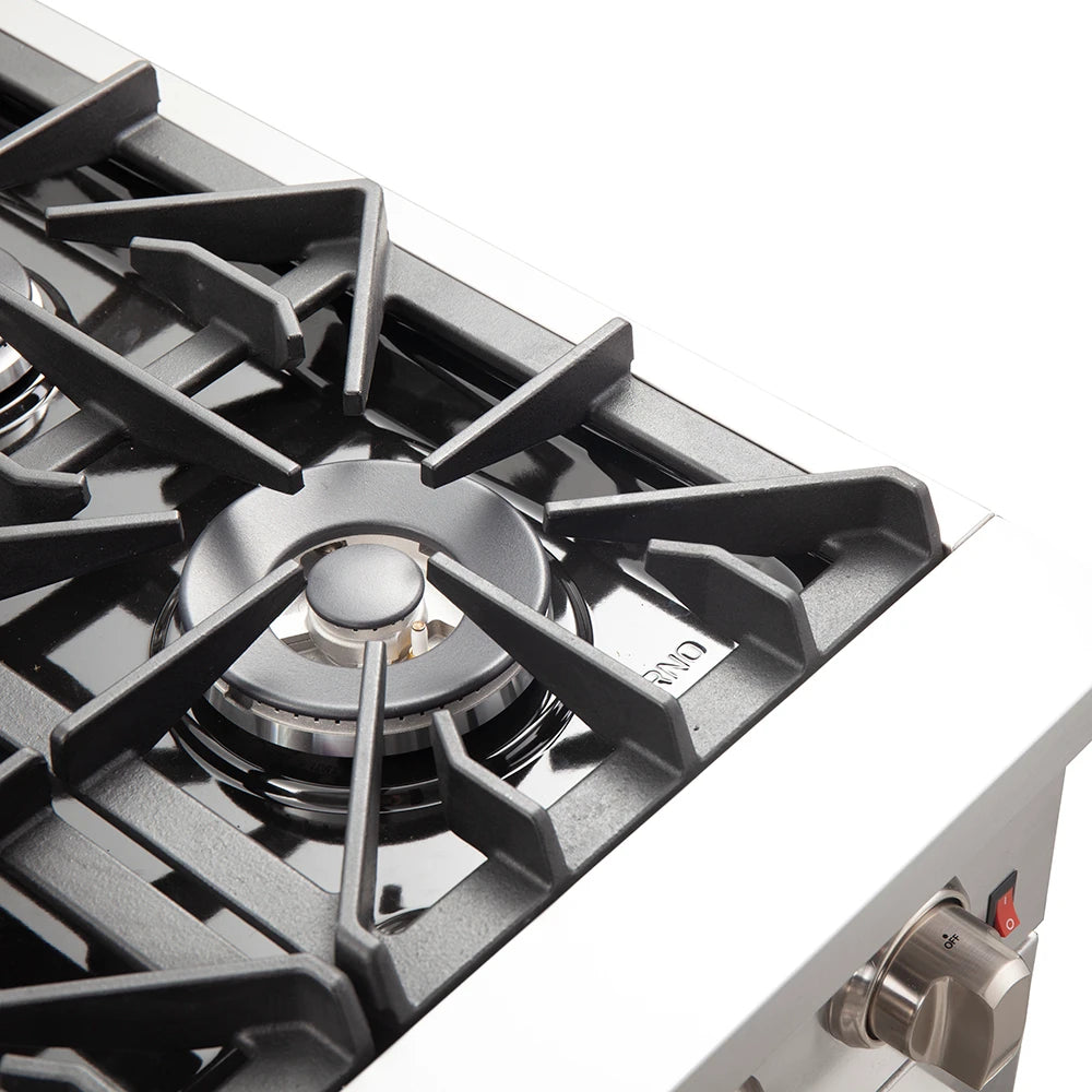 FORNO  Galiano 36-Inch Freestanding Gas Range, Stainless Steel, 6 Burners, Energy Efficient - Stainless Steel (FFSGS624436)