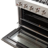 FORNO  Galiano 36-Inch Freestanding Gas Range, Stainless Steel, 6 Burners, Energy Efficient - Stainless Steel (FFSGS624436)