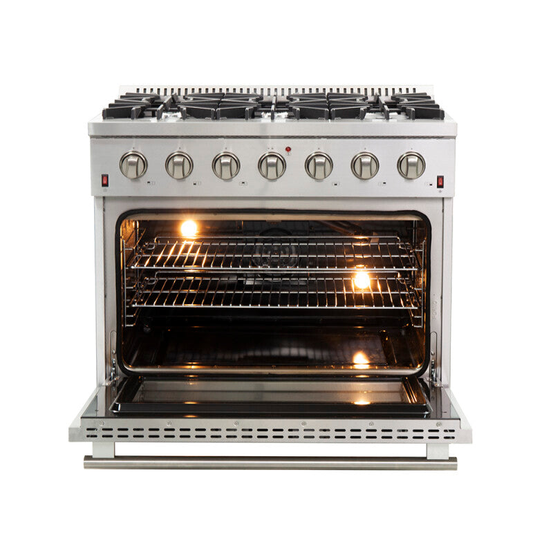 Forno 36″ Galiano Gas Range 6 Sealed Burners - Stainless (FFSGS624436)