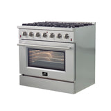 Forno 36″ Galiano Gas Range 6 Sealed Burners - Stainless (FFSGS624436)