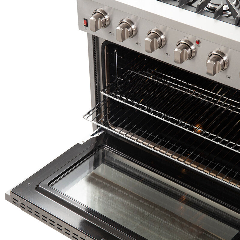 Forno 36″ Galiano Gas Range 6 Sealed Burners - Stainless (FFSGS624436)