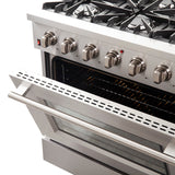 Forno 36″ Galiano Gas Range 6 Sealed Burners - Stainless (FFSGS624436)
