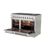 FORNO  Galiano 48-Inch Freestanding Gas Range, , 8 Burners, 107,000 BTU, Griddle, Double Ovens, Energy Efficient - Stainless (FFSGS624448)