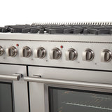 FORNO  Galiano 48-Inch Freestanding Gas Range, Stainless Steel, 8 Burners, 107,000 BTU, Griddle, Double Ovens, Energy Efficient - Stainless Steel (FFSGS624448)