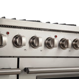 FORNO  Galiano 48-Inch Freestanding Gas Range, Stainless Steel, 8 Burners, 107,000 BTU, Griddle, Double Ovens, Energy Efficient - Stainless Steel (FFSGS624448)