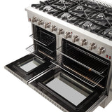 FORNO  Galiano 48-Inch Freestanding Gas Range, Stainless Steel, 8 Burners, 107,000 BTU, Griddle, Double Ovens, Energy Efficient - Stainless Steel (FFSGS624448)
