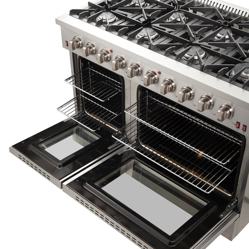Forno 48″ Galiano Gas Range 8 Sealed Burners - Stainless (FFSGS624448)