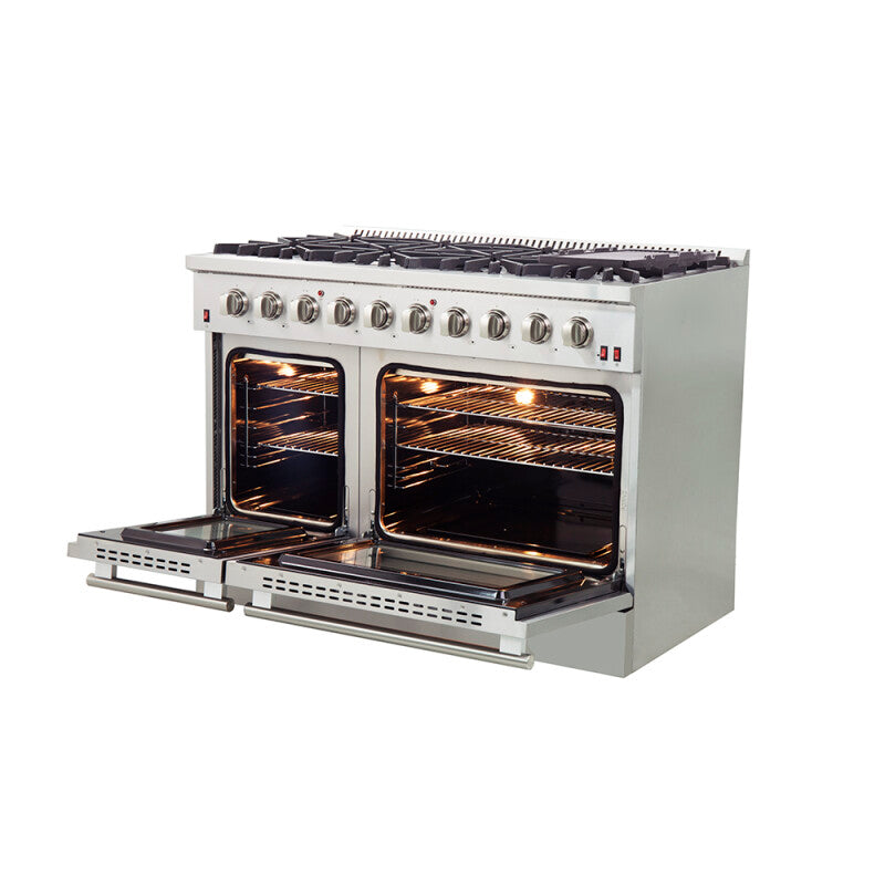Forno 48″ Galiano Gas Range 8 Sealed Burners - Stainless (FFSGS624448)