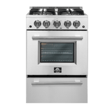 FORNO Breno 24″ Freestanding Gas Range - Stainless (FFSGS627224)
