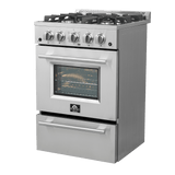 FORNO Breno 24″ Freestanding Gas Range - Stainless (FFSGS627224)