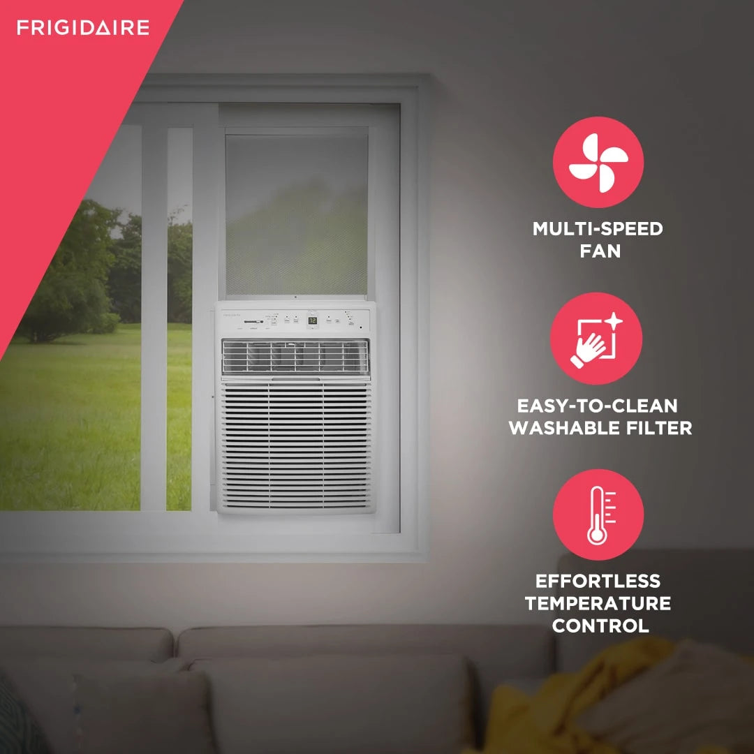 FRIGIDAIRE  8,000 BTU Slider Casement Window Room Air Conditioner - White (FHSC082WB1)