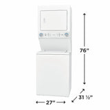 Frigidaire Gas Washer/Dryer Laundry Center - 3.9 Cu. Ft Washer and 5.5 Cu. Ft. Dryer - White (FLCG7522AW)