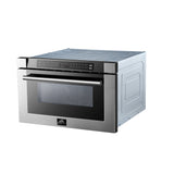 FORNO  Capoliveri 24-Inch Microwave Drawer, , 1.2 cu.ft, 1500 Watts, Built-In, Touch Control LCD Display, Auto-Touch Open/Close, 11 Power Levels, Sensor Cooking - Stainless (FMWDR300024)