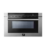 Forno Capoliveri 24-Inch Microwave Drawer, , 1.2 cu.ft, 1000 Watts, Built-In, Touch Control LCD Display, Auto-Touch Open/Close, 11 Power Levels, Sensor Cooking - Stainless (FMWDR300024)