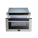 Forno Capoliveri 24-Inch Microwave Drawer, , 1.2 cu.ft, 1000 Watts, Built-In, Touch Control LCD Display, Auto-Touch Open/Close, 11 Power Levels, Sensor Cooking - Stainless (FMWDR300024)