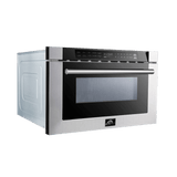 Forno Capoliveri 24-Inch Microwave Drawer, , 1.2 cu.ft, 1000 Watts, Built-In, Touch Control LCD Display, Auto-Touch Open/Close, 11 Power Levels, Sensor Cooking - Stainless (FMWDR300024)