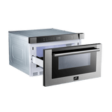 Forno Capoliveri 24-Inch Microwave Drawer, , 1.2 cu.ft, 1000 Watts, Built-In, Touch Control LCD Display, Auto-Touch Open/Close, 11 Power Levels, Sensor Cooking - Stainless (FMWDR300024)