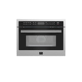 FORNO  Oliena 24-Inch Compact Oven and 1000 Watt Microwave, 1.6 cu.ft, Convection Oven - Stainless Steel (FMWDR309324)