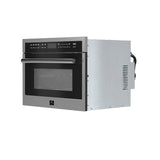 FORNO  Oliena 24-Inch Compact Oven and 1000 Watt Microwave, 1.6 cu.ft, Convection Oven - Stainless Steel (FMWDR309324)