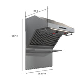 FORNO  Savona 30-Inch Wall Mount Range Hood, Baffle Filters, Backsplash Included - Stainless (FRHWM502930)