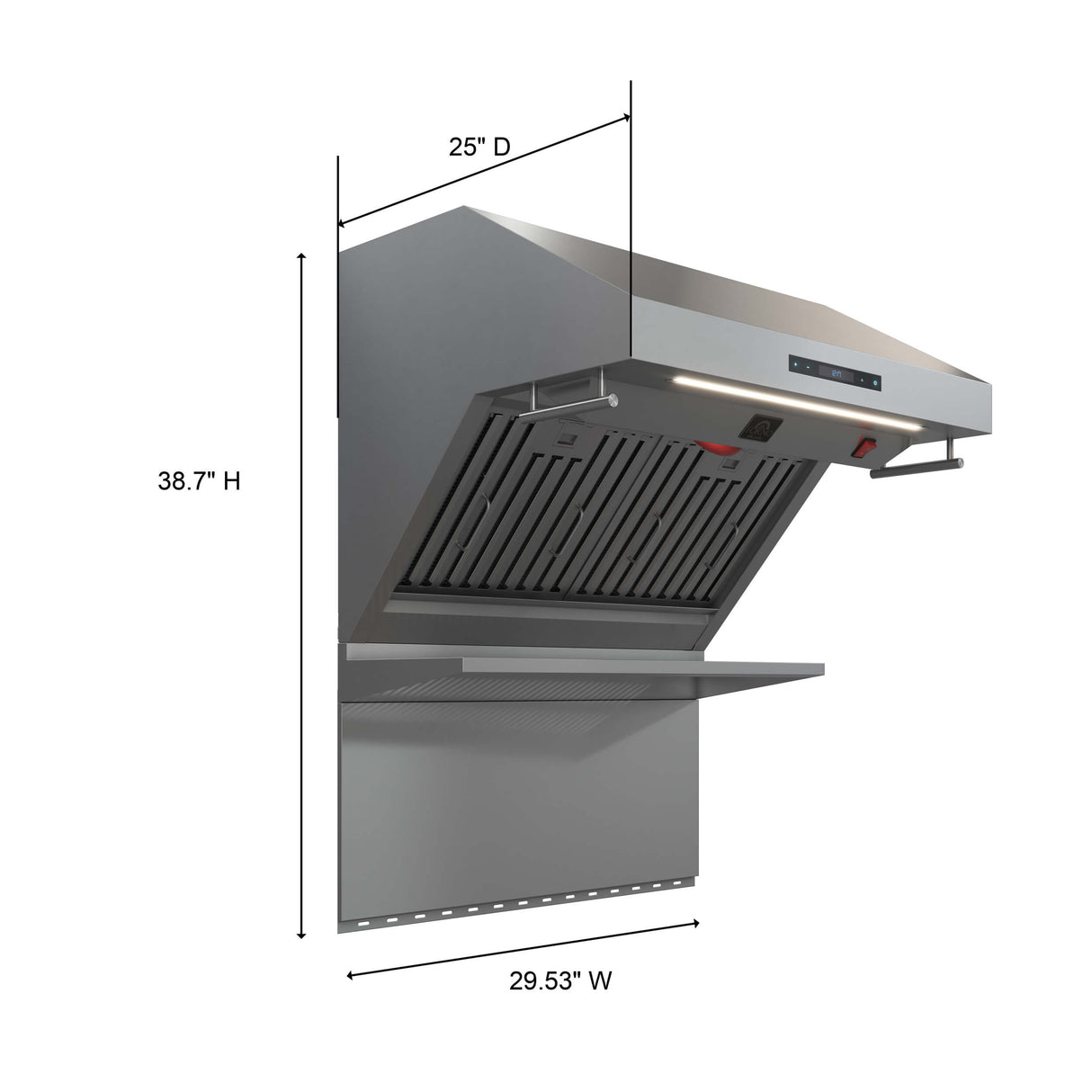 FORNO Savona ? 30″ Wall Mount Range Hood with Baffle filter & Back Splash - Stainless (FRHWM502930)