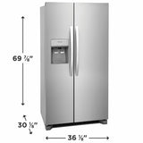 Frigidaire 22.3 Cu. Ft. 36" Counter Depth Side by Side Refrigerator - Stainless Steel (FRSC2333AS)