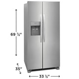 Frigidaire  22 Cu. Ft. 33" Standard-Depth Side-by-Side Refrigerator - Stainless Steel (FRSS2323AS)