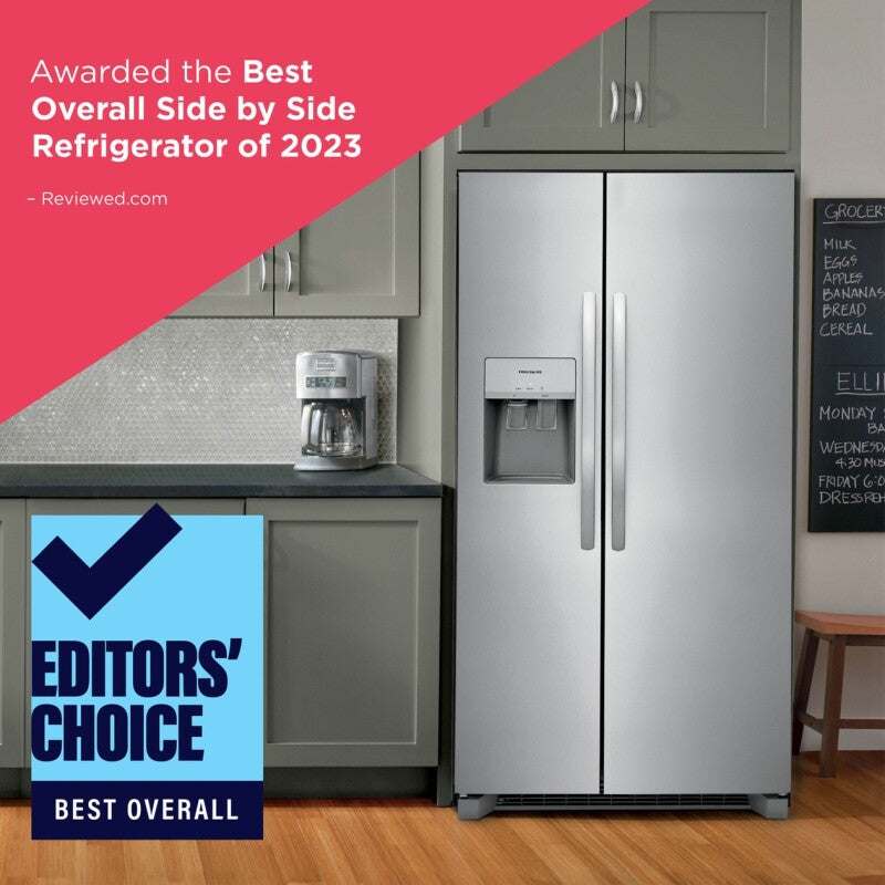 FRIGIDAIRE  26 Cu. Ft. 36" Standard-Depth Side-by-Side Refrigerator - Stainless Steel (FRSS2623AS)