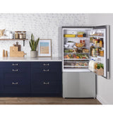 GE 17.7 Cu. Ft. Counter-Depth Bottom-Freezer Refrigerator - Gray (GBE17HYRFS)