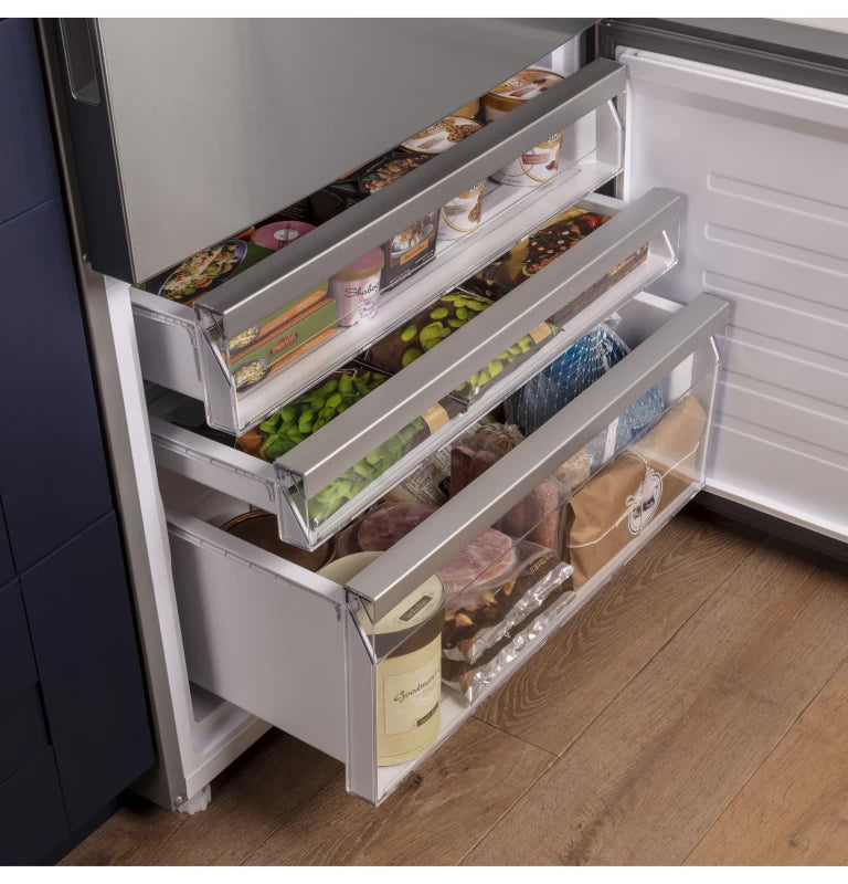 GE 17.7 Cu. Ft. Counter-Depth Bottom-Freezer Refrigerator - Gray (GBE17HYRFS)