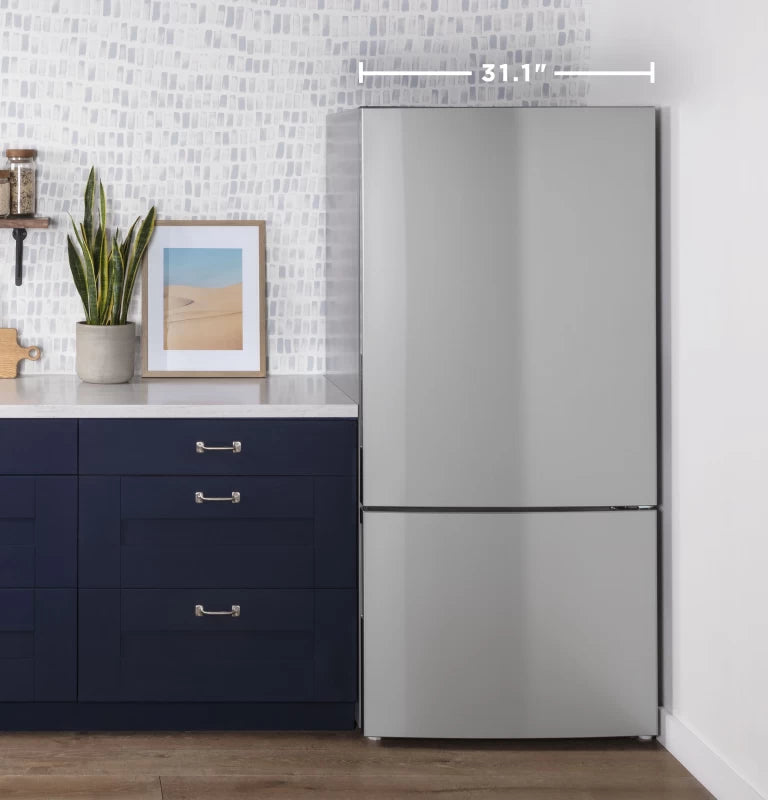 GE 17.7 Cu. Ft. Counter-Depth Bottom-Freezer Refrigerator - Gray (GBE17HYRFS)