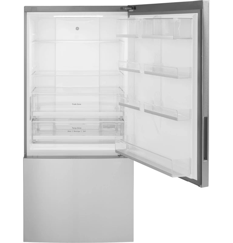 GE 17.7 Cu. Ft. Counter-Depth Bottom-Freezer Refrigerator - Gray (GBE17HYRFS)