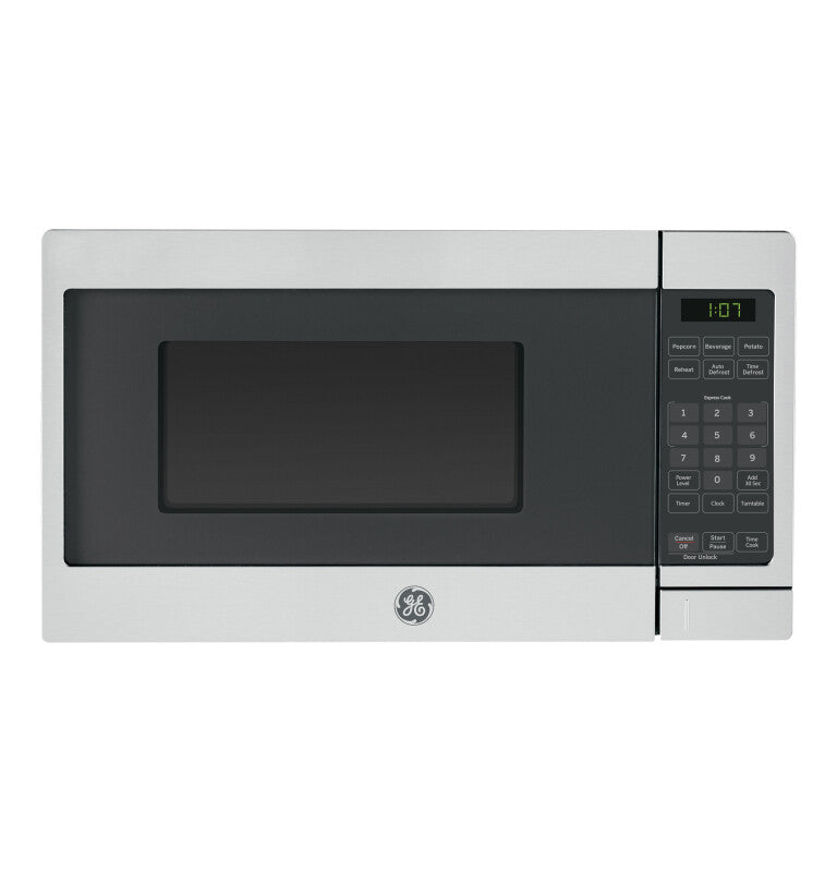 GE 0.7 Cu.Ft. Countertop Microwave Oven, 700W, convenience control, Under-cabinet installation with Hanging Kit - White (GCHK07N1WSS)