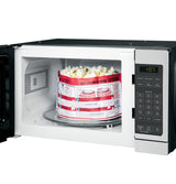 GE 0.7 Cu.Ft. Countertop Microwave Oven, 700W, convenience control, Under-cabinet installation with Hanging Kit - White (GCHK07N1WSS)