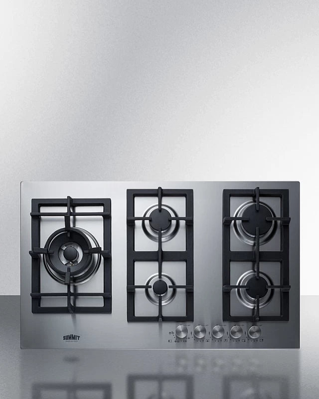 SUMMIT 34" Wide 5-Burner Gas Cooktop In Stainless Steel - Stainless Steel (GCJ536SS)