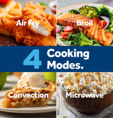 GE 1.0 Cu. Ft. Capacity Countertop Convection Microwave Oven with Air Fry - Black (GCST10A1WSS)