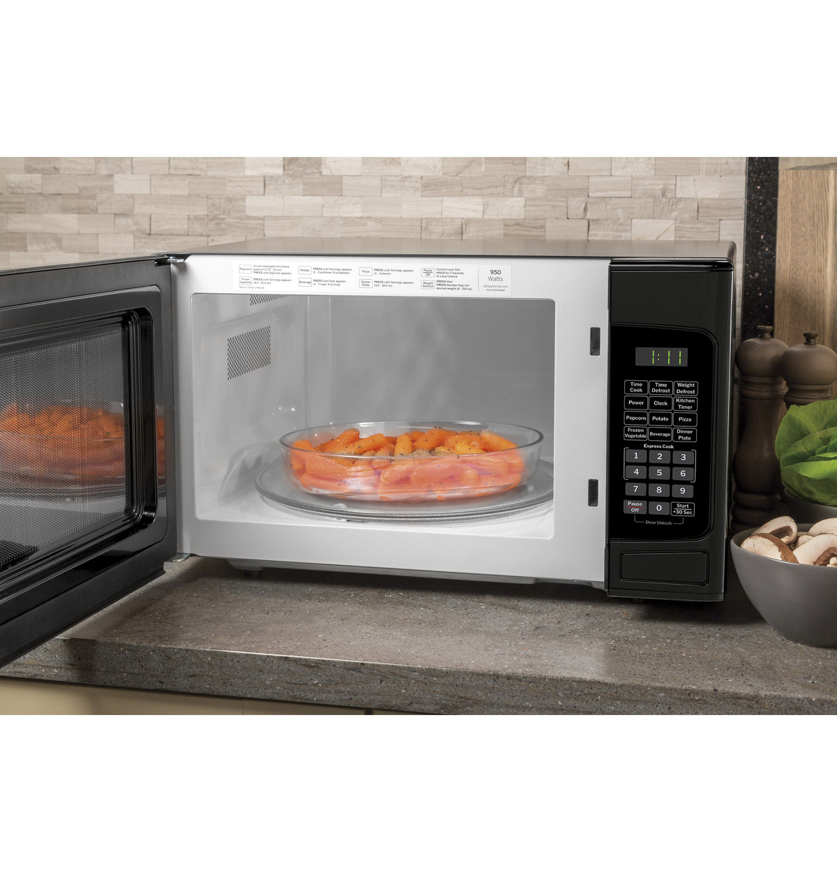 GE  1.1 Cu. Ft. Capacity Countertop Microwave Oven - Black (GCST11N1WBB)
