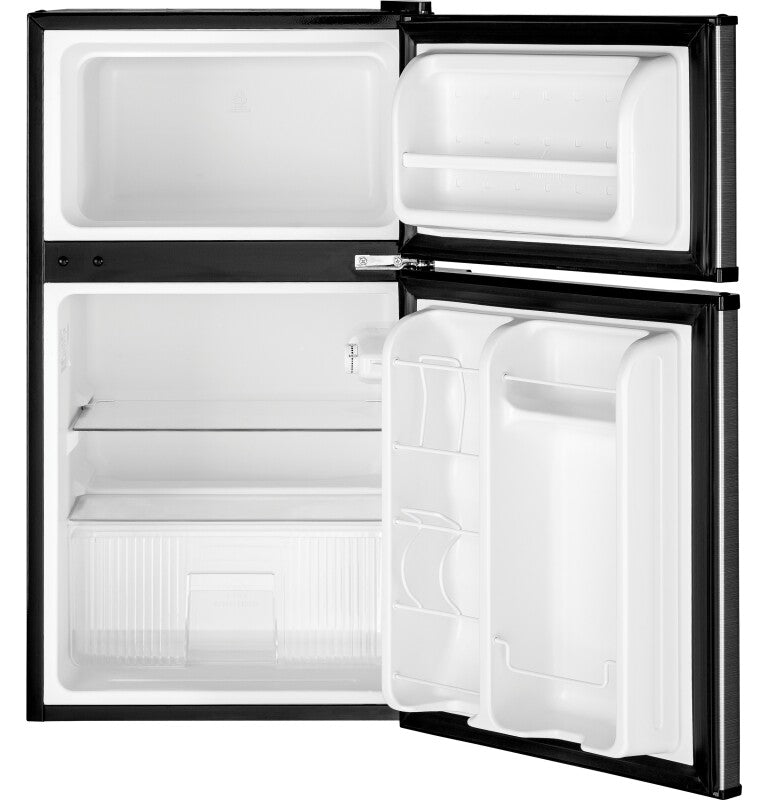 GE Double-Door Compact Refrigerator - CleanSteel (GDE03GLKLB)