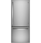 GE 21.0 Cu. Ft. Bottom-Freezer Refrigerator - Stainless Steel (GDE21EYKFS)