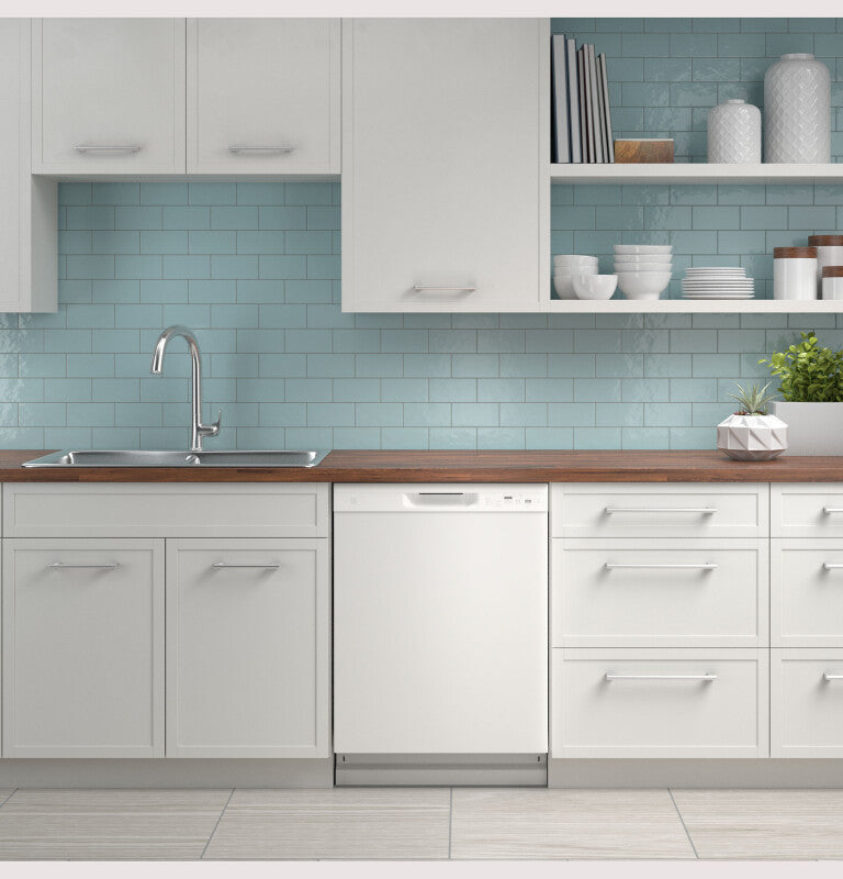 GE  Dishwasher with Front Controls - White (GDF535PGRWW)