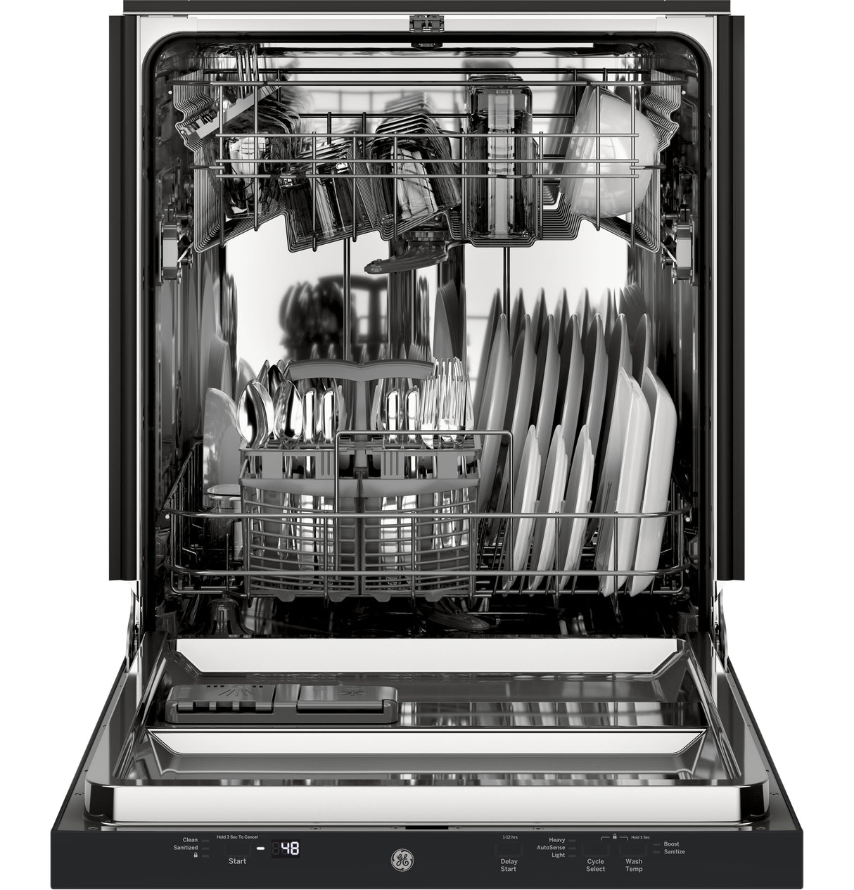 GE  ADA Compliant Stainless Steel Interior Dishwasher with Sanitize Cycle - Black (GDT226SGLBB)