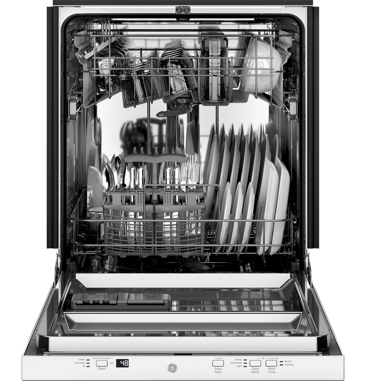GE ADA Compliant Stainless Steel Interior Dishwasher with Sanitize Cycle - White (GDT226SGLWW)