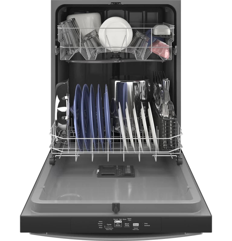 GE Top Control with Plastic Interior Dishwasher with Sanitize Cycle & Dry Boost - Silver (GDT535PSRSS)