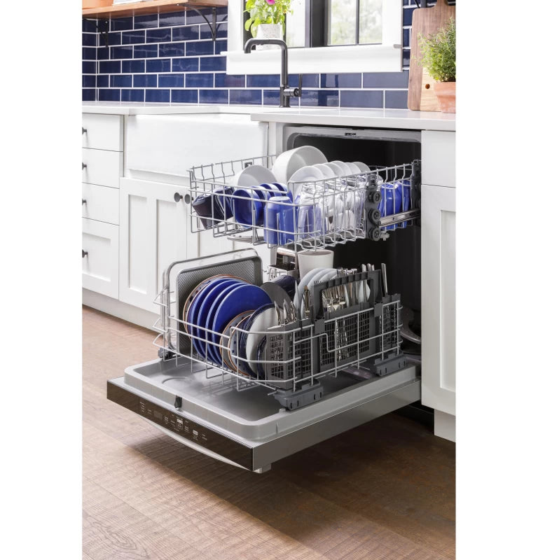 GE ENERGY STAR Top Control with Plastic Interior Dishwasher with Sanitize Cycle & Dry Boost - Black (GDT550PGRBB)