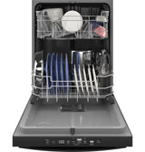 GE Top Control with Plastic Interior Dishwasher with Sanitize Cycle & Dry Boost - Black (GDT550PGRBB)