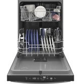 GE Top Control with Plastic Interior Dishwasher with Sanitize Cycle & Dry Boost - Silver (GDT550PYRFS)