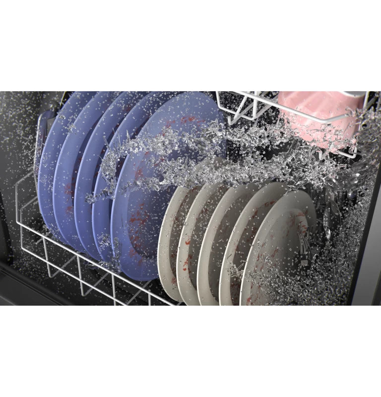 GE Top Control with Plastic Interior Dishwasher with Sanitize Cycle & Dry Boost - Silver (GDT550PYRFS)