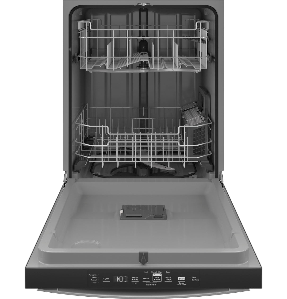 GE Top Control with Plastic Interior Dishwasher with Sanitize Cycle & Dry Boost - Stainless Steel (GDT550PYRFS)
