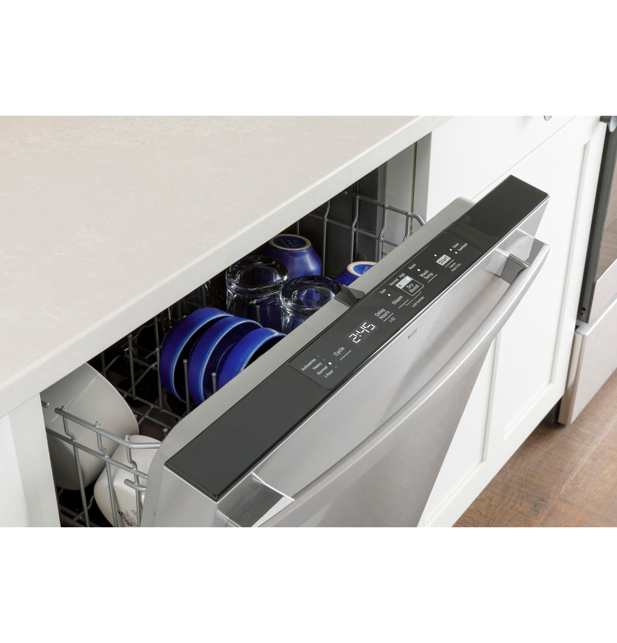 GE  Top Control with Plastic Interior Dishwasher with Sanitize Cycle & Dry Boost - Fingerprint Resistant Stainless (GDT550PYRFS)